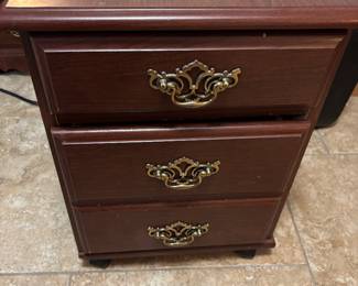 Mahogany matching rolling file cabinets W $60. 17”w 22”d 22.5” t