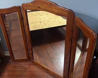 Cedar tri fold mirror $90.00. 56”w 42”t .75” d