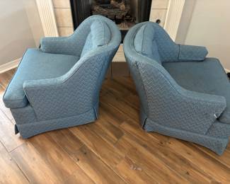 (2) Blue Quality Club Chairs $50 each