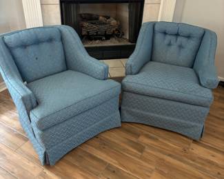 (2) Blue Quality Club Chairs $50 each