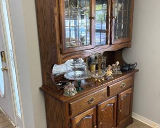 Golden Oak 2 piece Hutch $350 52”w 17.5”d 78.5”t