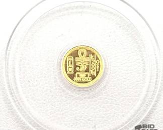10  24kt Egyptian Eye of Ra Gold Coin, 1500ozt