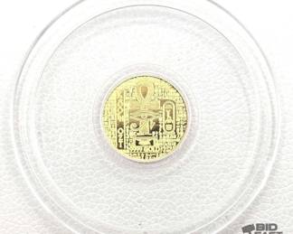 11  24kt Egyptian King Tut Gold Coin, 1200ozt