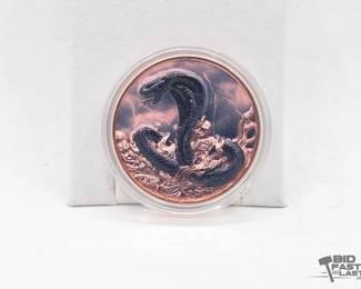 80  Colorized High Relief Black Cobra 1oz Copper Round