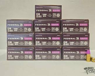 1340  500 Rounds of 9mm Luger Ammunition