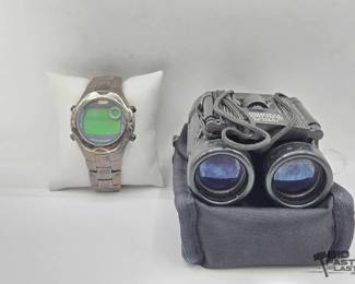 1910  Coleman Digital Watch and Bushnell Binoculars