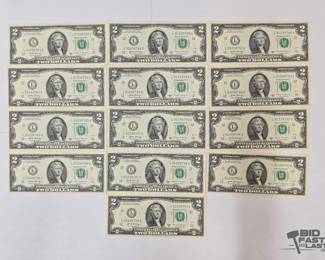 17  13 2017A Green Seal $2 Bills