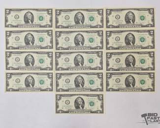 19  13 2017A Green Seal $2 Bills