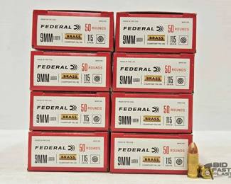 1342  400 Rounds of 9mm Ammunition