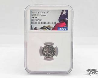 1572  Graded 250th Anniversary Emerging Liberty Dime