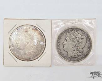 1301 1890 and 1921 Morgan Silver Dollars