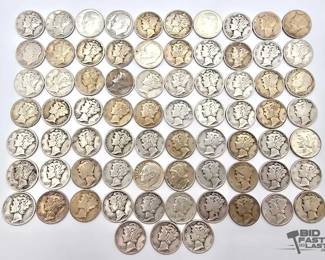 1400 73 Roosevelt and Mercury Dimes, 177.7g
