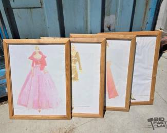 3542  4 Artistic Dress Paintings