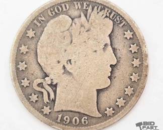 1416  1906S Barber Half Dollar, 11.5g
