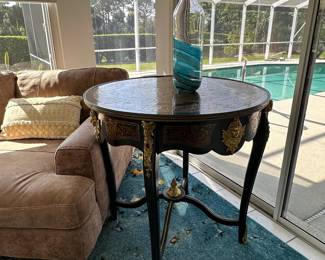 French Empire-Style Round Gueridon Table 36" Round 35" Tall $600
