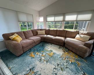 Luxury 4 piece Sectional with Contrast Stitching 13' long (Just Purchased-New) $3500