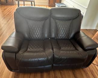 Electric Leather Loveseat 64" $400