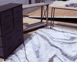 sofa tables, 8 drawer cloth storage bins