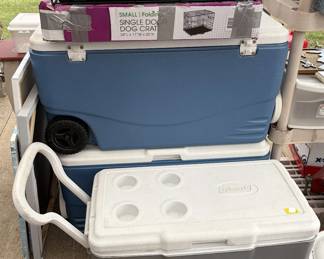 coolers, dog crates