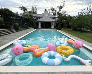 Large variety of pool toys and floats.