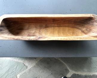 Large wood dough bowl.