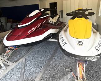 BUY IT NOW! $17,000.00.  A 2019 Yamaha FX Limited Waverunner Jet ski & 2007 Seadoo GT1, 4Tec, Jet ski, includes 2019 Triton trailer.