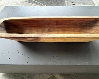 Large wood dough bowl.