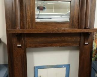 Pretty Antique Oak Mantle