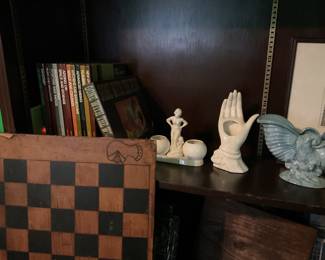 Self help books, pottery