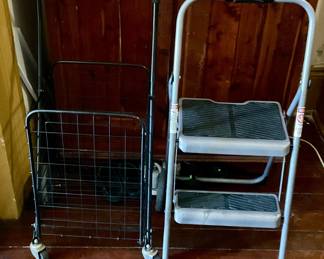 Shopping basket, step ladder