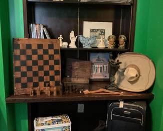 Chess board with hand carved pieces