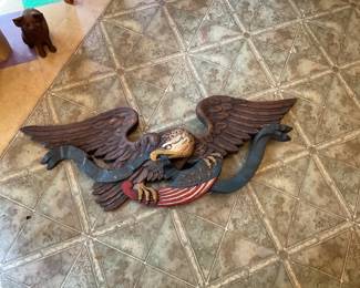 Eagle wall plaque, composition, see back photo
