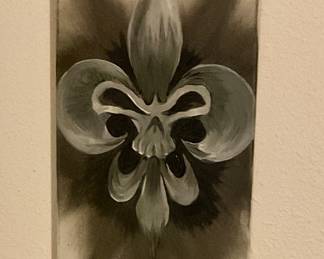 Skull fleur de lis painting