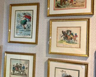 Original Napoleon 18th & 19th century hand water colored political art