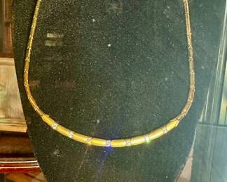 Gold and precious gems vintage necklace