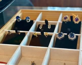 Gold and precious gemstone earrings and jewelry