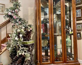 Massive Jade Carved Peach Tree