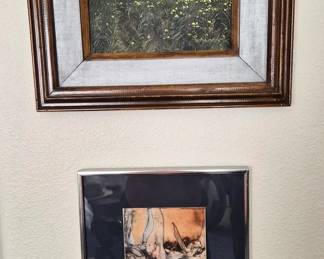 California landscape by Carol Hutchinson and etching by Seattle artist