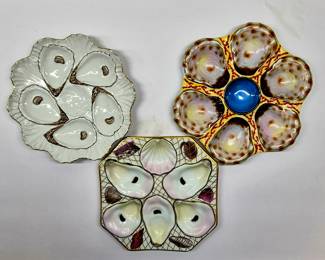 Antique oyster plates