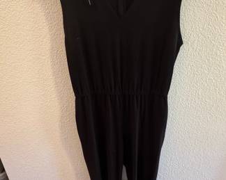 Eileen Fisher Black Sleeveless V-Neck Jersey Jumpsuit