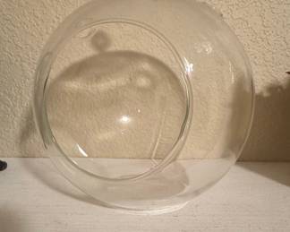 Clear Glass Hanging Terrarium Orb with Front Opening