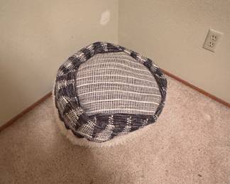 Woven Fabric Ottoman Pouf