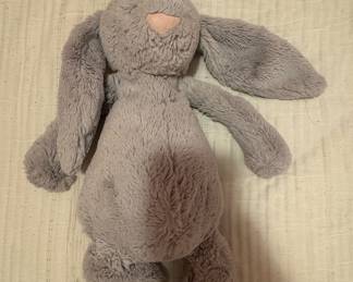 Jellycat London Gray Bashful Bunny 11" Sitting Beanie Bottom