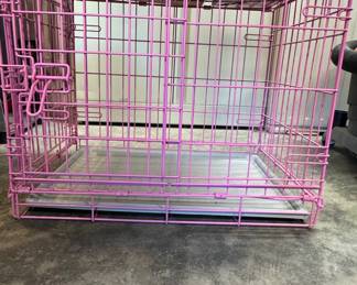 Homey Pet Pink Metal Folding Pet Crate