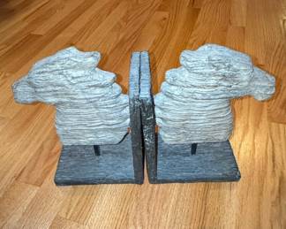 Mid-Century Modern Horse Head Bookends