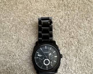 Fossil Machine Chronograph Black Stainless Steel Watch FS4552