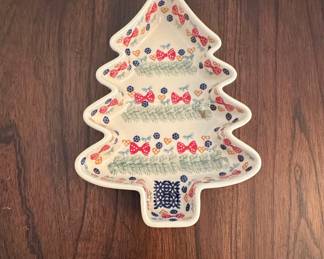 Polish Pottery Christmas Tree Bowl