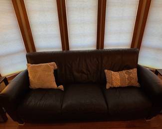 Contemporary Three-Seat Leather Sofa