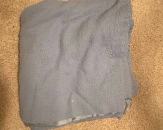Vintage Periwinkle Blue Fleece Blanket with Satin Binding