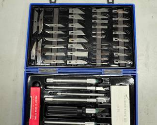 56-Piece Precision Hobby Knife Set with Sharpening Stone